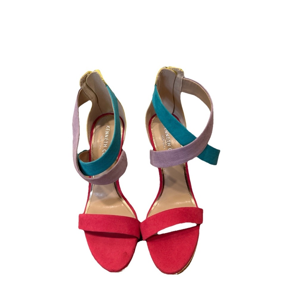 Kenneth Cole New York Brooke Cross Dress Sandals Multi Color Womens Heels Sz 6 - Picture 2 of 6